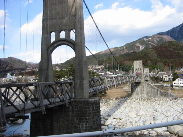桃介橋(大正11年竣工)復元工事